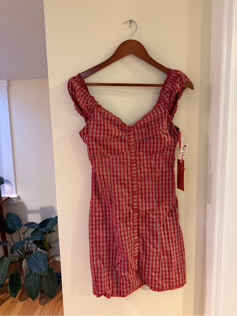 Red Plaid coquette dress
